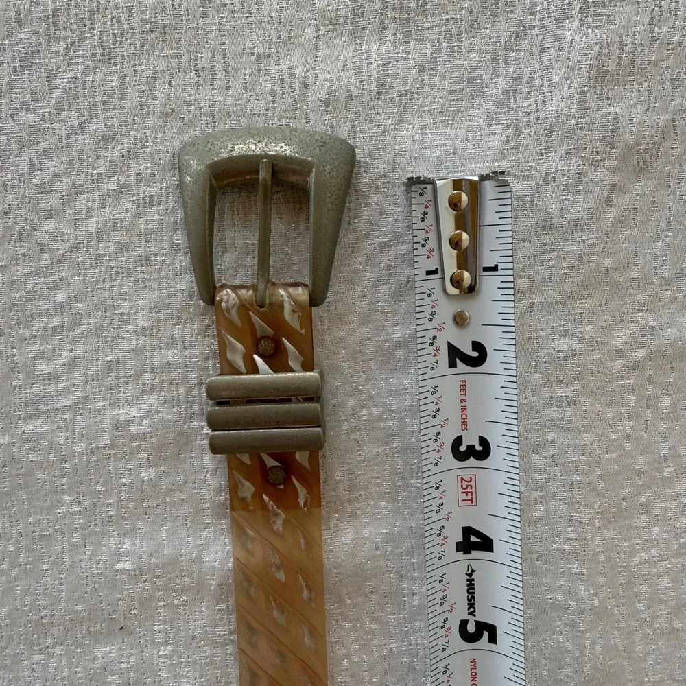 Vintage Lucite Style Translucent Carved Belt 36